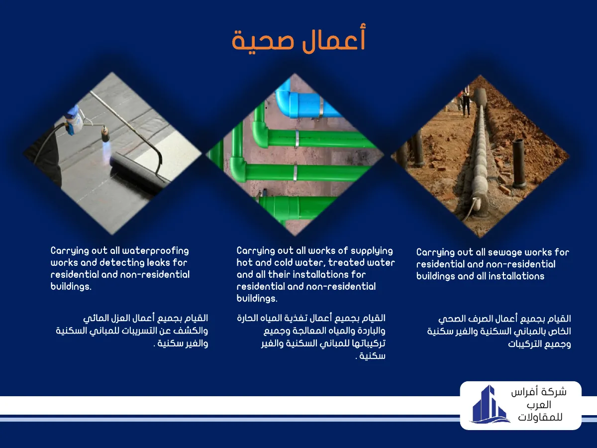 الأعمال الصحية — Plumbing & sanitary works